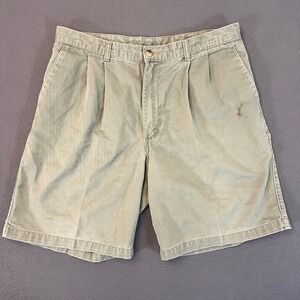 Timber Creek By Wrangler Men's Green‎ Gray Cotton Flat Front Cargo Shorts Sz 34